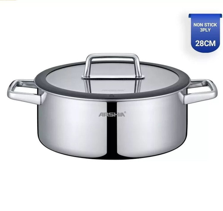 خريد قسطی سرویس قابلمه عرشیا مدل SS050-3543 ۹ پارچه استیل کف لیزری