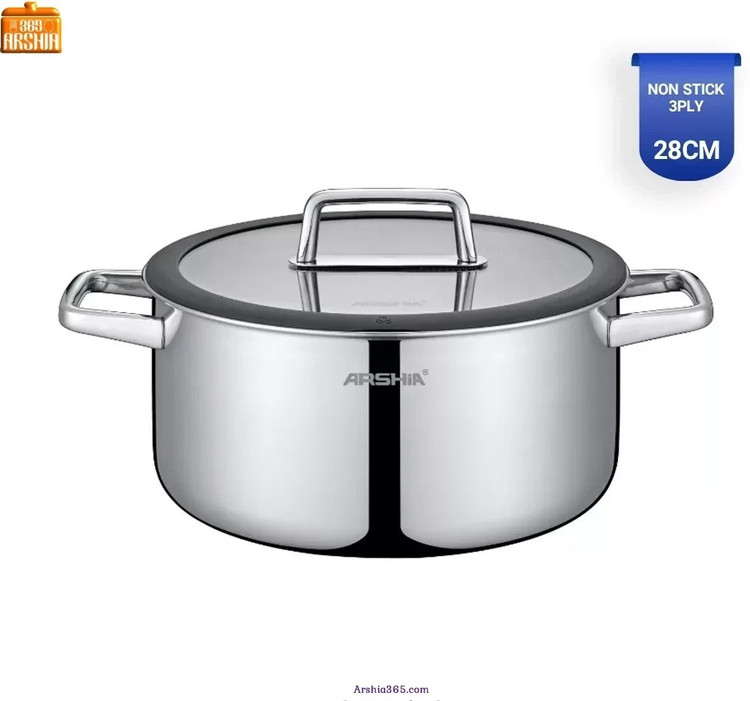 خريد قسطی سرویس قابلمه عرشیا مدل SS050-3543 ۹ پارچه استیل کف لیزری