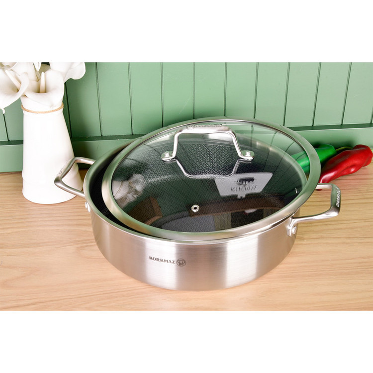 خريد قسطی تابه استیل کرکماز طرح Altima آلتیما لیزری کد 3875 سایز 28